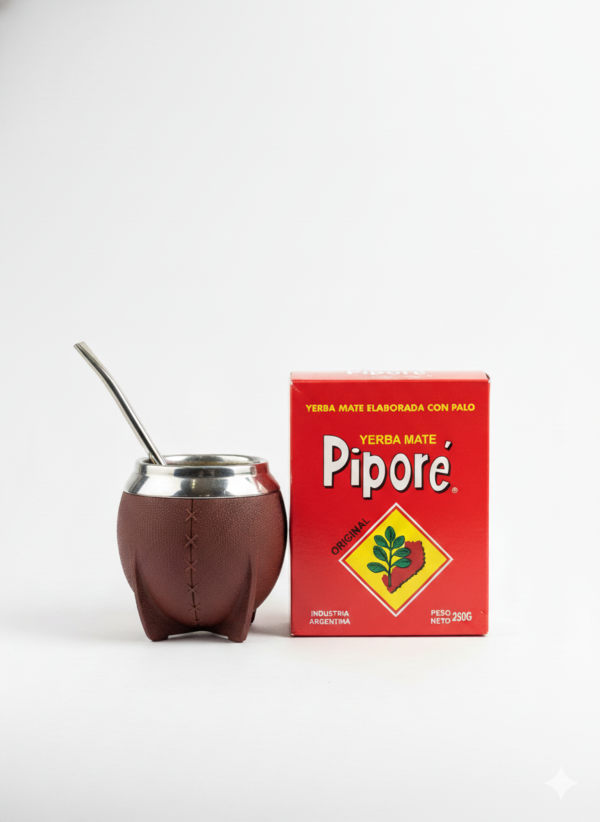 Generated Image April 01, 2026 - 1_28PM Pack Gourdes et Bombilla + 250g Yerba Maté traditionnelle d'argentine